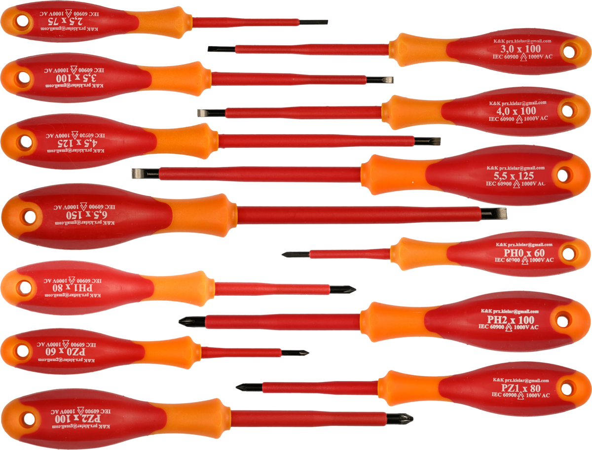 Zestaw wkrętaków śrubokrętów izolowanych 1000V 13 szt. wkrętaki śrubokręty